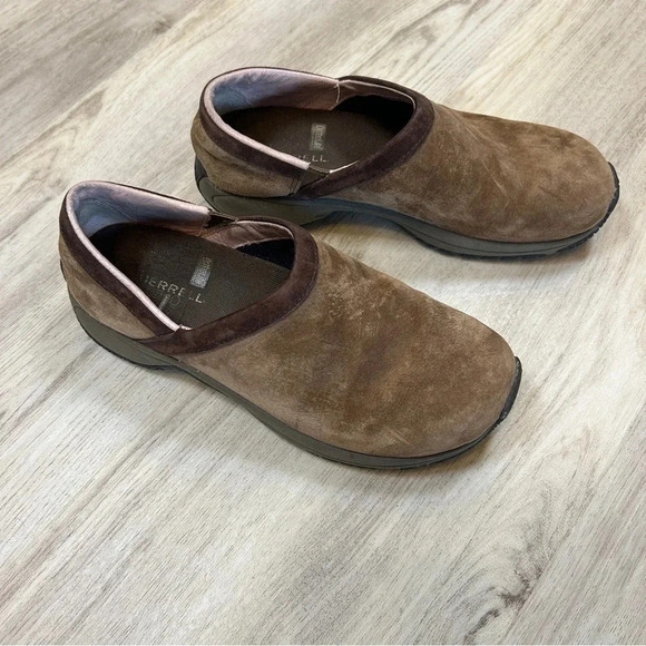 Merrell Encore Slip-on Clog Mule Hikers Adam’s Dark Earth Suede / Women’s Size 8 - Picture 3 of 10